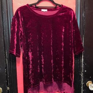 High low velvet top